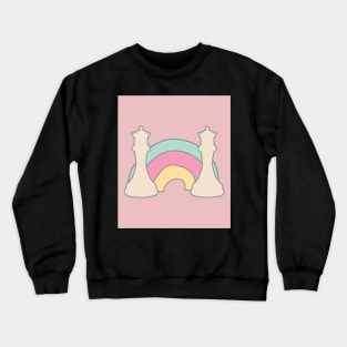 Pink Chess Queen and Rainbow Crewneck Sweatshirt